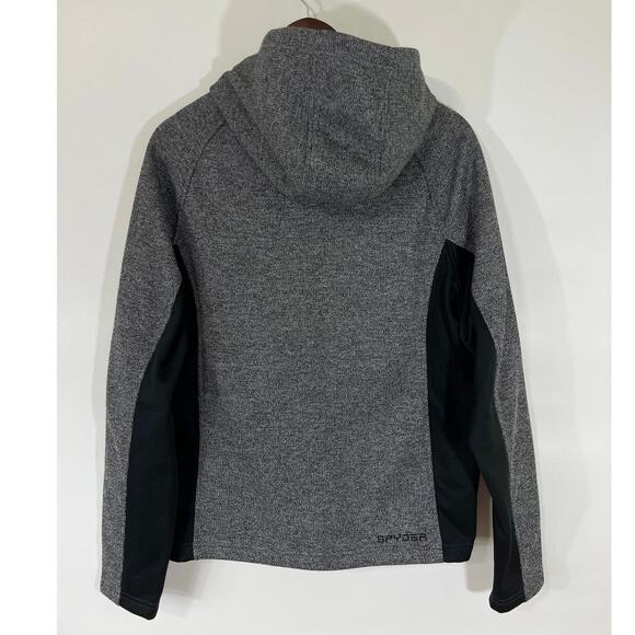 Spyder Men’s Full Zip Hooded Jacket Gray Black Heather Performance Size Medium - Picture 6 of 10